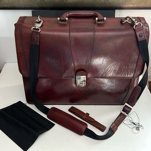 Bosca Dark Brown Leather Briefcase